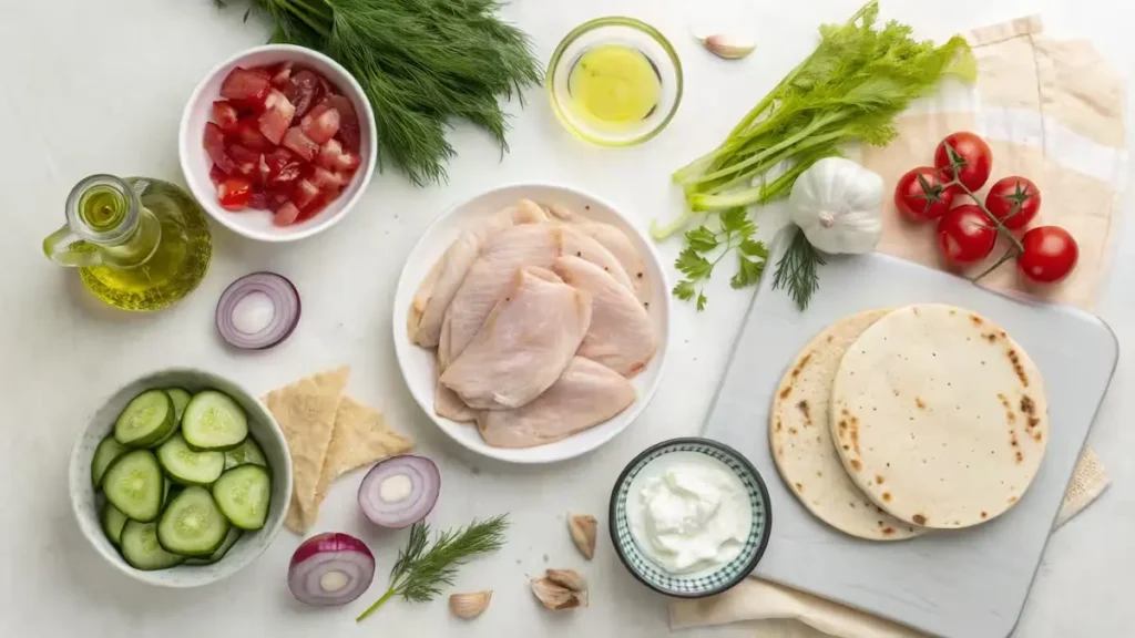 Greek-Chicken-Gyros-with-Cucumber-Tzatziki-ingredients Greek-Chicken-Gyros-with-Cucumber-Tzatziki-ingredients