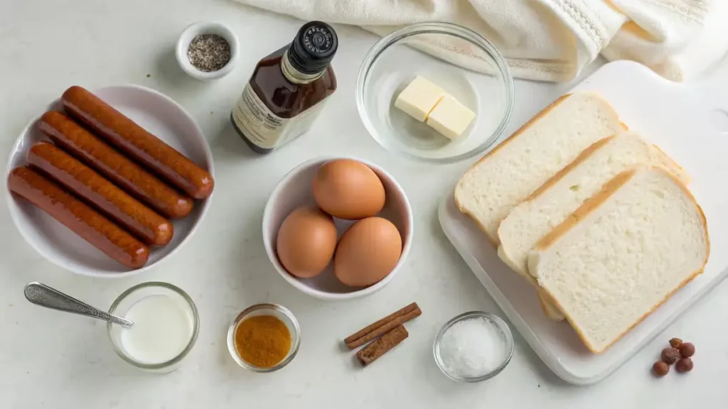 Sausage-French-Toast-Roll-Ups-ingredients