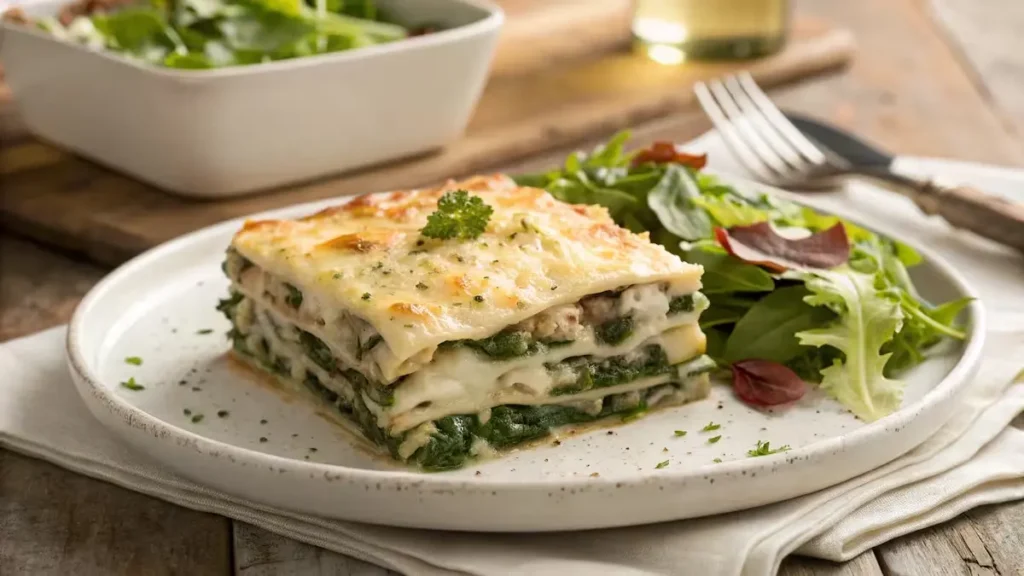 Spinach-and-Mushroom-White-Lasagna