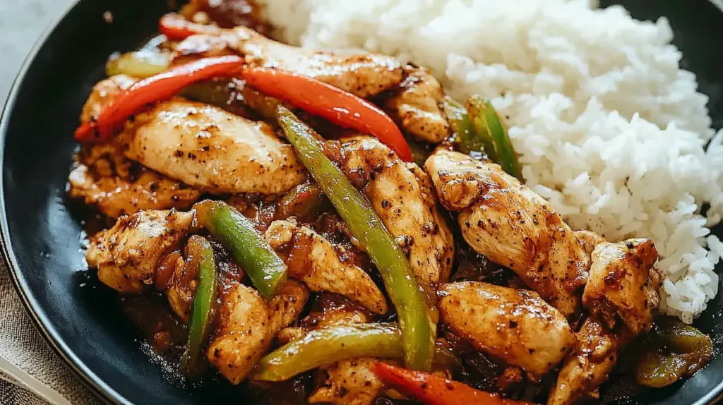 Black Pepper Chicken serving Black Pepper Chicken serving