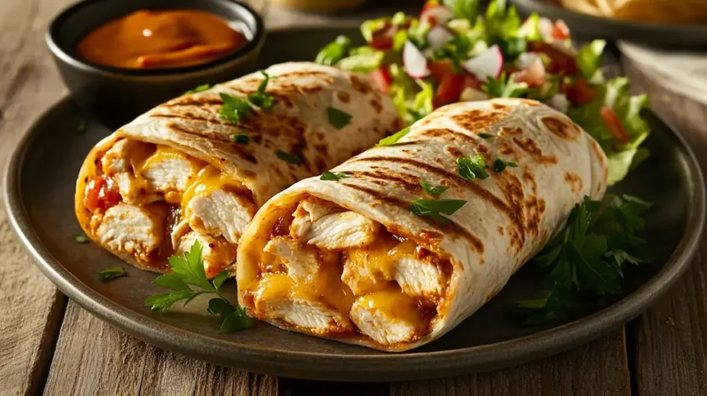 Cheesy Garlic Chicken Wraps