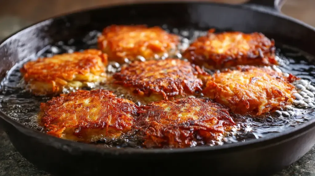 German Potato Pancakes frying German Potato Pancakes frying