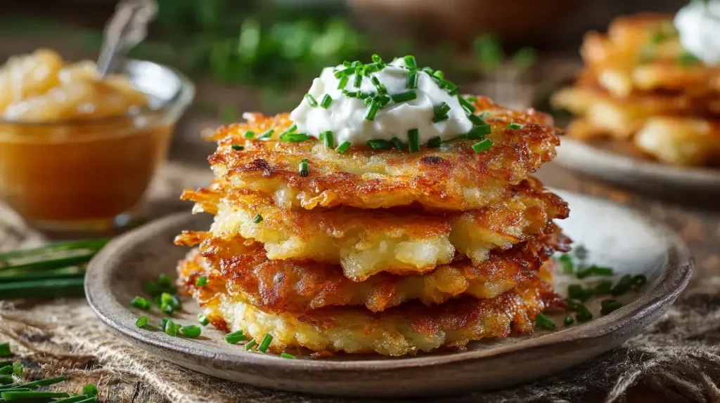 German Potato Pancakes serving German Potato Pancakes serving