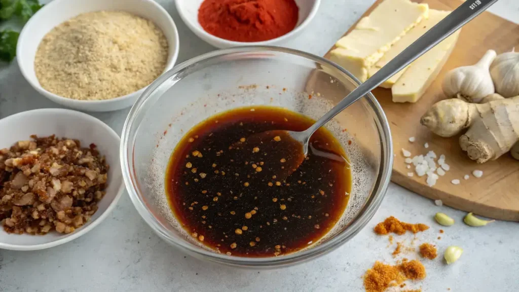 Making the Sauce of da dan noodles Making the Sauce of da dan noodles