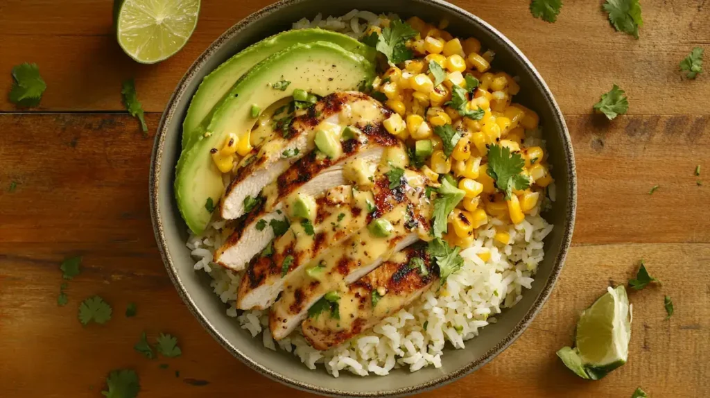 Street Corn Chicken Rice Bowl