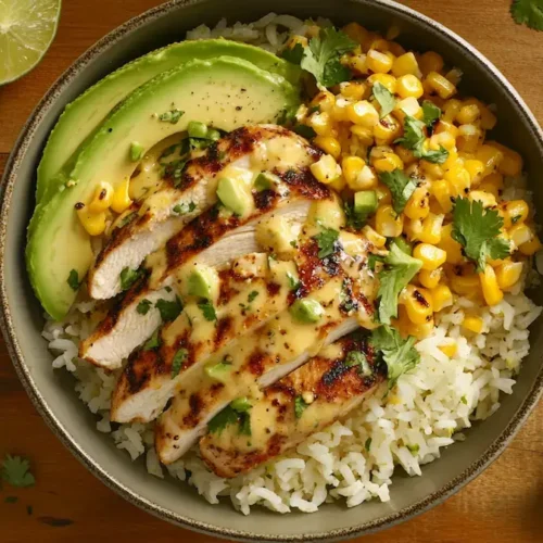 Street Corn Chicken Rice Bowl