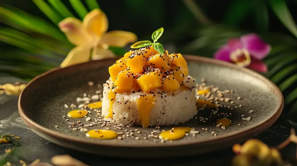 Thai Mango Sticky Rice serving Thai Mango Sticky Rice serving